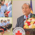 ឯកឧត្តម បណ្ឌិតសភាចារ្យ អ៊ុក រ៉ាប៊ុន អញ្ជើញបំពាក់កន្សែងដល់យុវជនកាកបាទក្រហមកម្ពុជា ក្នុង...