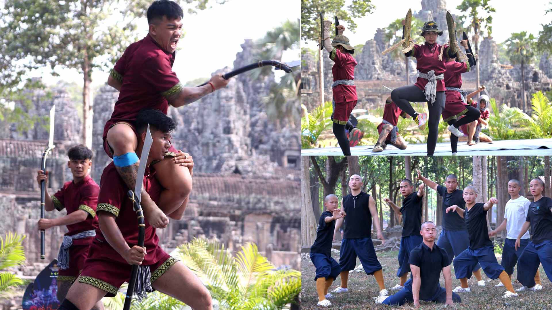 សកម្មភាពក្រុមកីឡាករគុនល្បុក្កតោ និងព្រះសង្ឃសៅលីង ធ្វើការហាត់សម ដើម្បីត្រៀមចូលរួមសម្តែងក្នុង «មហោស្រពក្បាច់គុនចម្រុះ កម្ពុជា-ចិន»