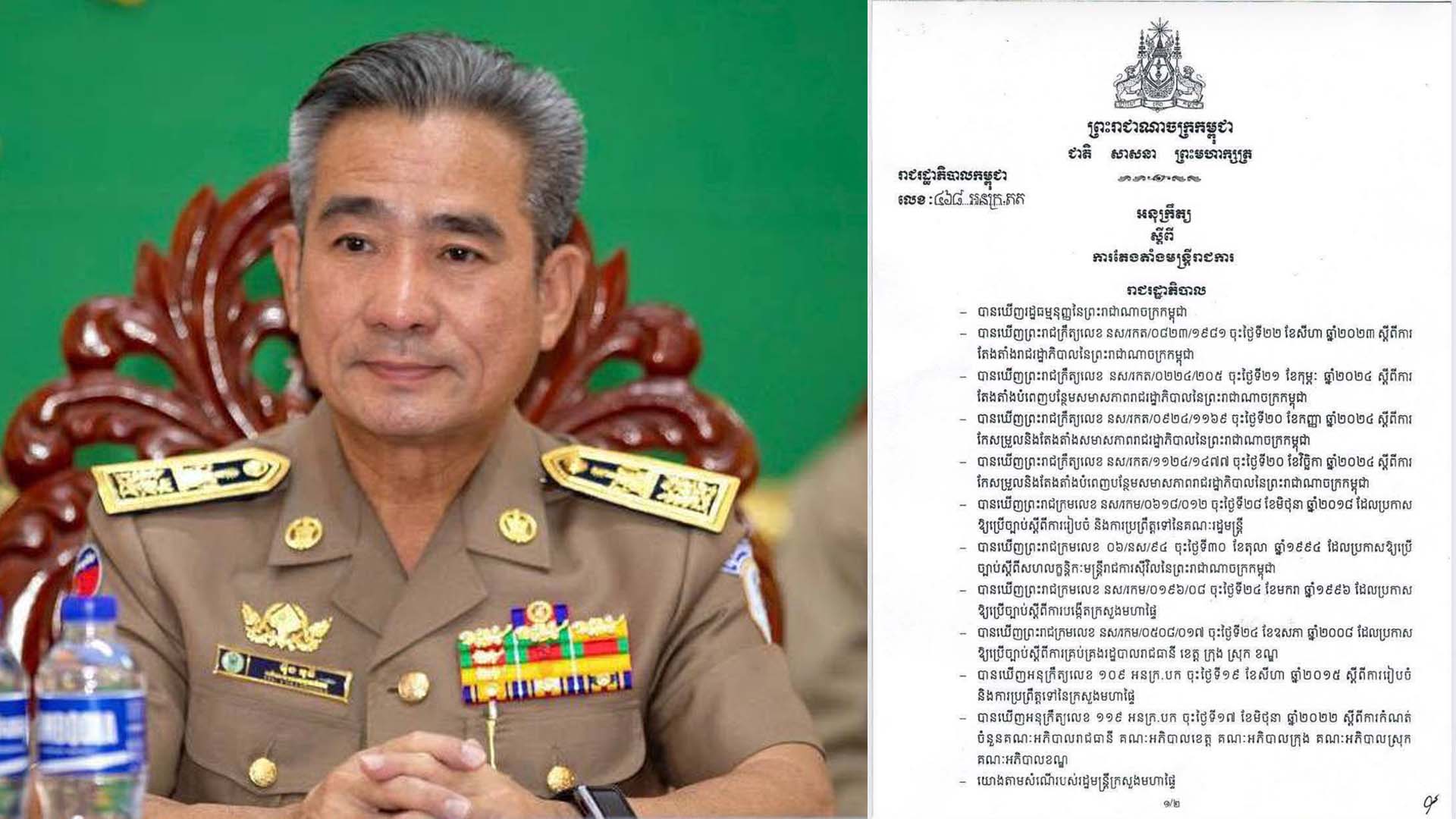 ផ្ទេរភារកិច្ច លោក ម៉ឹង វុធី ពីអភិបាលរងខេត្តតាកែវ ទៅជាអភិបាលរងខេត្តកំពង់ឆ្នាំង