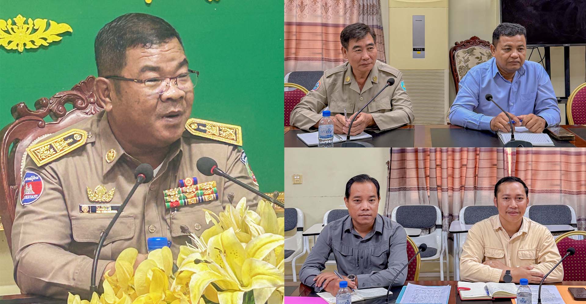 លោក ជា សុខរិទ្ធិ ដឹកនាំកិច្ចប្រជុំស្តីពីការចុះត្រួតពិនិត្យ និងដោះស្រាយការឈូសឆាយដីមាត់អូ នៅឃុំបន្ទាយព្រាល
